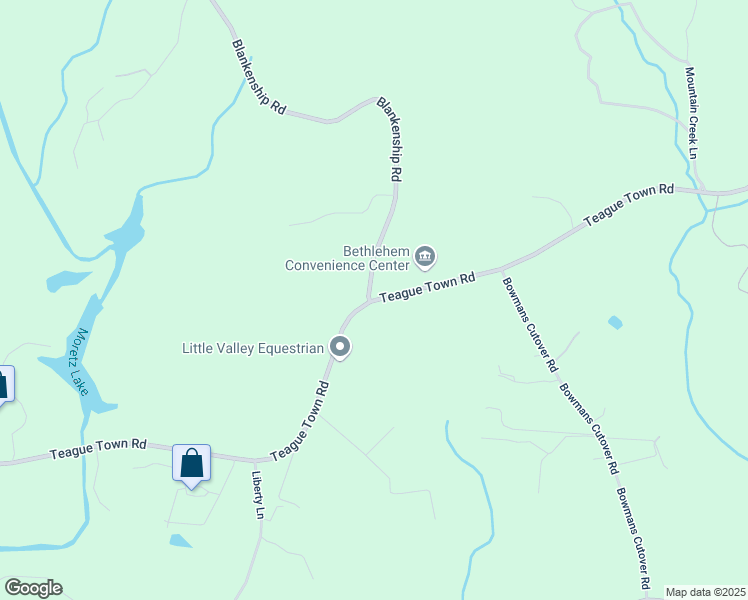 map of restaurants, bars, coffee shops, grocery stores, and more near Teague Town Road in Alexander County
