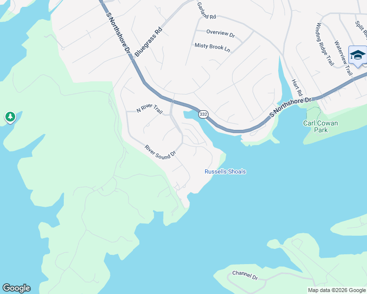 map of restaurants, bars, coffee shops, grocery stores, and more near 2012 Breakers Point in Knoxville