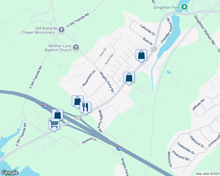 map of restaurants, bars, coffee shops, grocery stores, and more near 1811 Meadowland Lane in Louisville