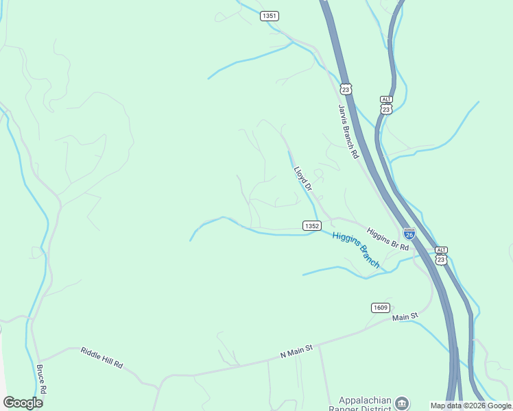 map of restaurants, bars, coffee shops, grocery stores, and more near 702 Leatherneck Ridge in Mars Hill