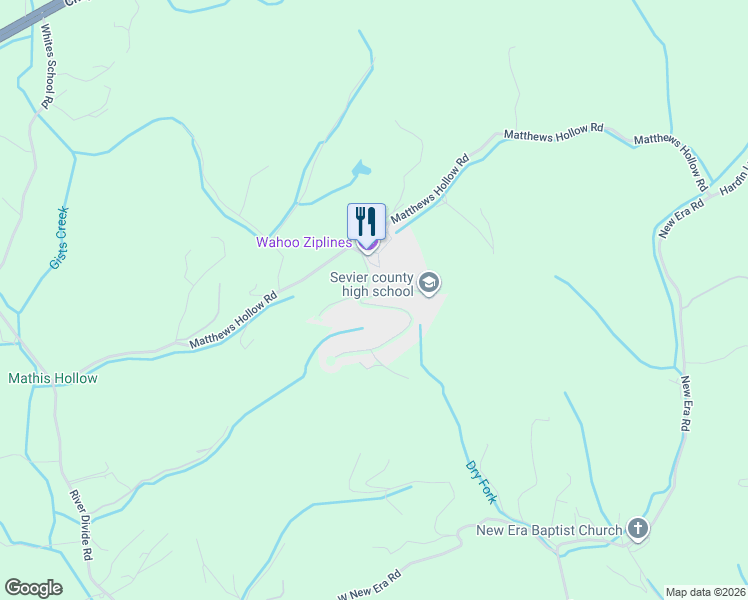 map of restaurants, bars, coffee shops, grocery stores, and more near 1091 Towering Oaks Drive in Sevierville