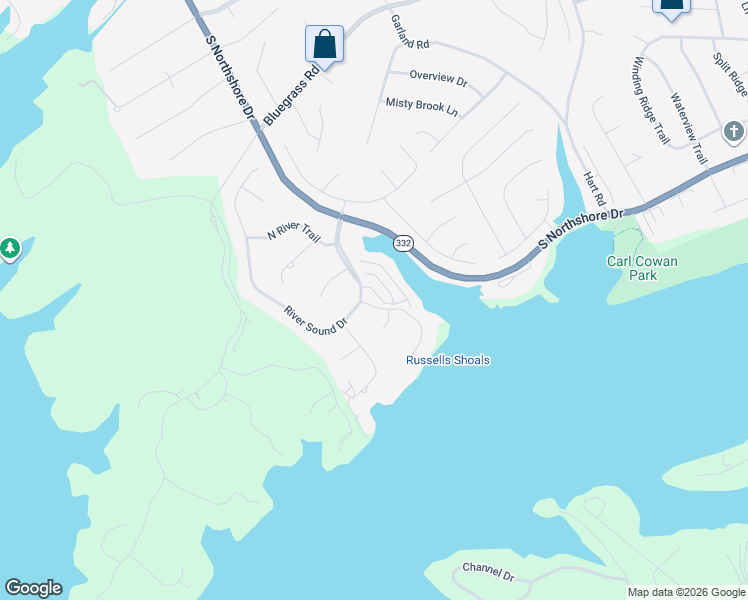 map of restaurants, bars, coffee shops, grocery stores, and more near 2012 Breakers Point in Knoxville