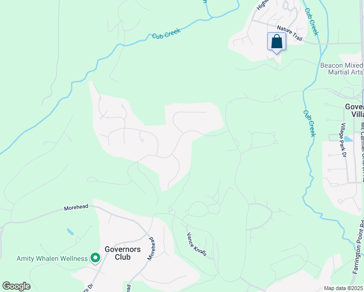 map of restaurants, bars, coffee shops, grocery stores, and more near 50131 Manly in Chapel Hill