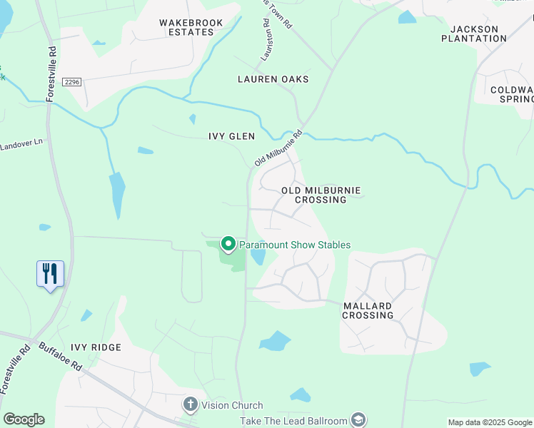 map of restaurants, bars, coffee shops, grocery stores, and more near 4120 McGrath Way in Raleigh