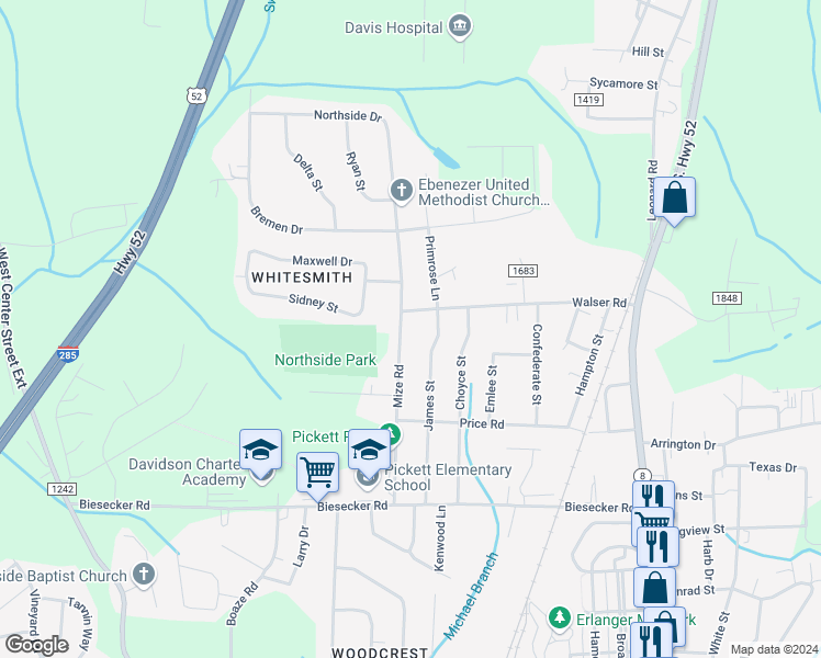 map of restaurants, bars, coffee shops, grocery stores, and more near 226 Mize Road in Lexington