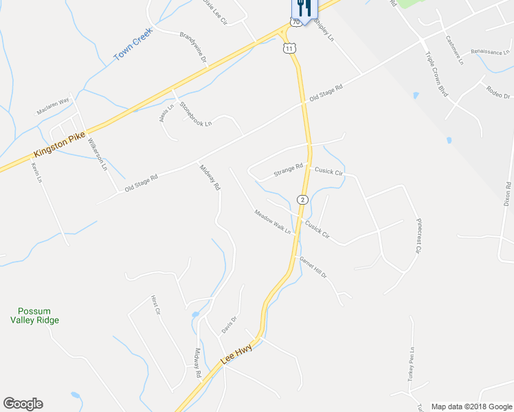 map of restaurants, bars, coffee shops, grocery stores, and more near 780 Meadow Walk Lane in Lenoir City
