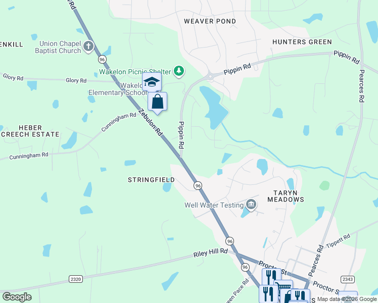 map of restaurants, bars, coffee shops, grocery stores, and more near 2024 Zebulon Road in Zebulon
