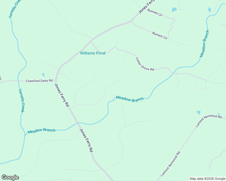map of restaurants, bars, coffee shops, grocery stores, and more near 347 Wild Rose Lane in Pittsboro