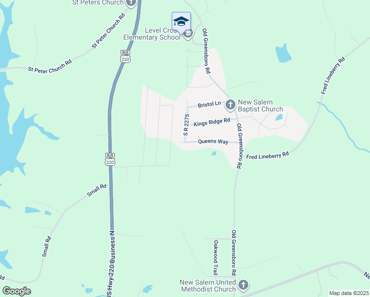 map of restaurants, bars, coffee shops, grocery stores, and more near 302 Queens Way in Randleman
