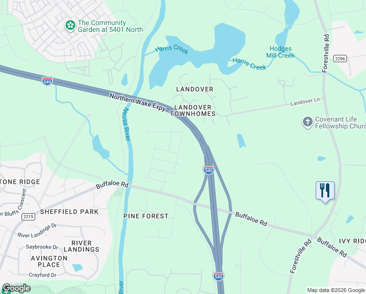 map of restaurants, bars, coffee shops, grocery stores, and more near 7000-7098 Chestnut Cove in Raleigh