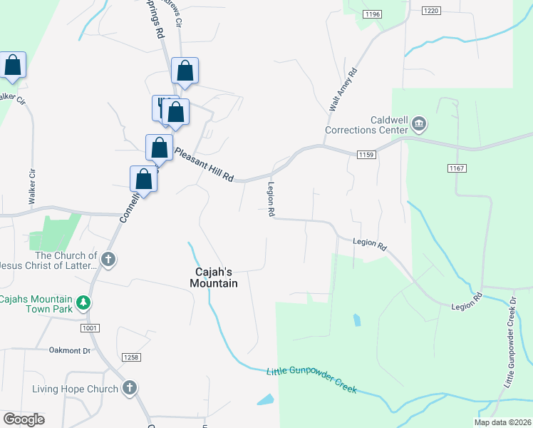 map of restaurants, bars, coffee shops, grocery stores, and more near 1250 Accord Lane in Lenoir