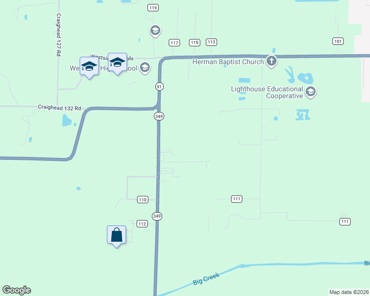 map of restaurants, bars, coffee shops, grocery stores, and more near 4178 Arkansas 349 in Jonesboro