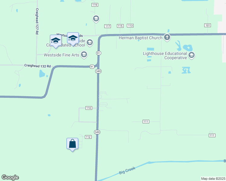 map of restaurants, bars, coffee shops, grocery stores, and more near 4178 Arkansas 349 in Jonesboro