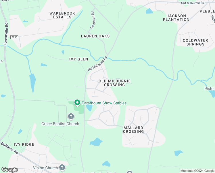 map of restaurants, bars, coffee shops, grocery stores, and more near Bloomfield Way in Raleigh