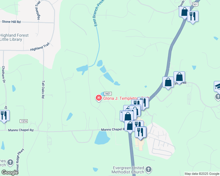 map of restaurants, bars, coffee shops, grocery stores, and more near 360 Cedar Lake Road in Chapel Hill