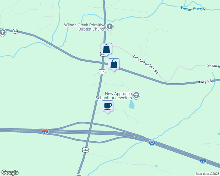 map of restaurants, bars, coffee shops, grocery stores, and more near 8219 Neal Road in Arrington