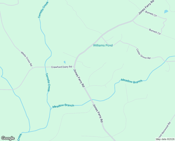 map of restaurants, bars, coffee shops, grocery stores, and more near 180 McKnight Cove in Pittsboro