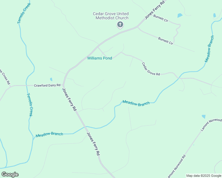 map of restaurants, bars, coffee shops, grocery stores, and more near 347 Wild Rose Lane in Pittsboro