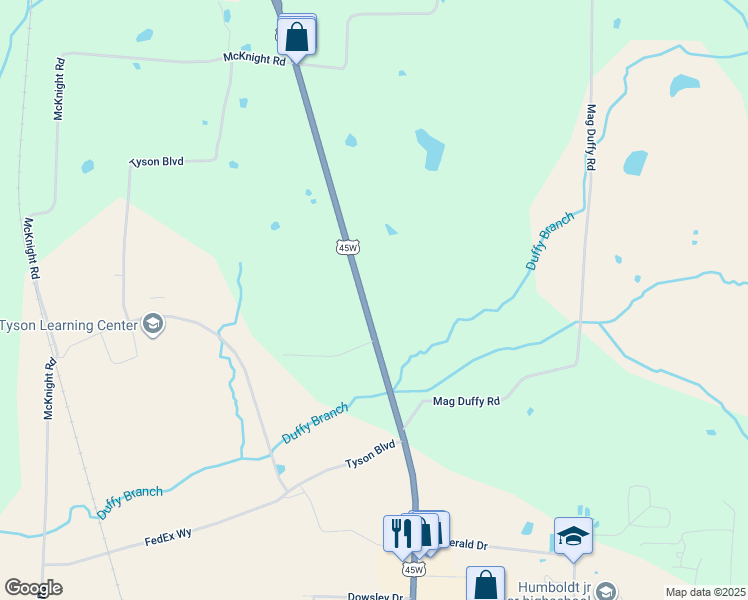 map of restaurants, bars, coffee shops, grocery stores, and more near 2870 North Central Avenue in Humboldt