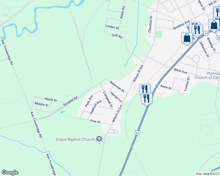 map of restaurants, bars, coffee shops, grocery stores, and more near 103 Johnson Court in Plymouth