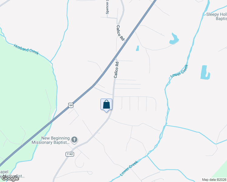map of restaurants, bars, coffee shops, grocery stores, and more near State Road 1142 in Caldwell County