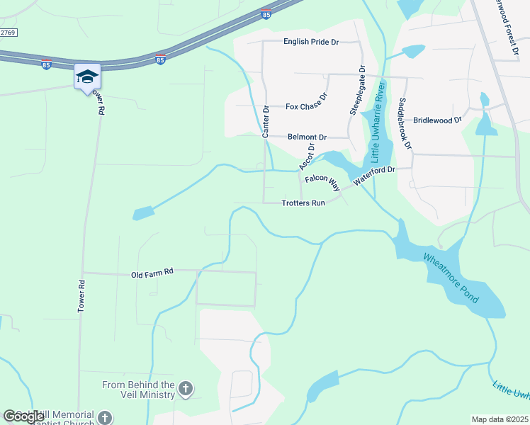 map of restaurants, bars, coffee shops, grocery stores, and more near 7357 Trotters Run in Trinity