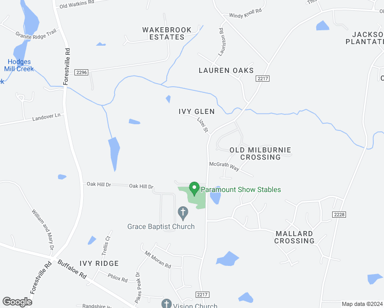 map of restaurants, bars, coffee shops, grocery stores, and more near 3509 Old Milburnie Road in Raleigh