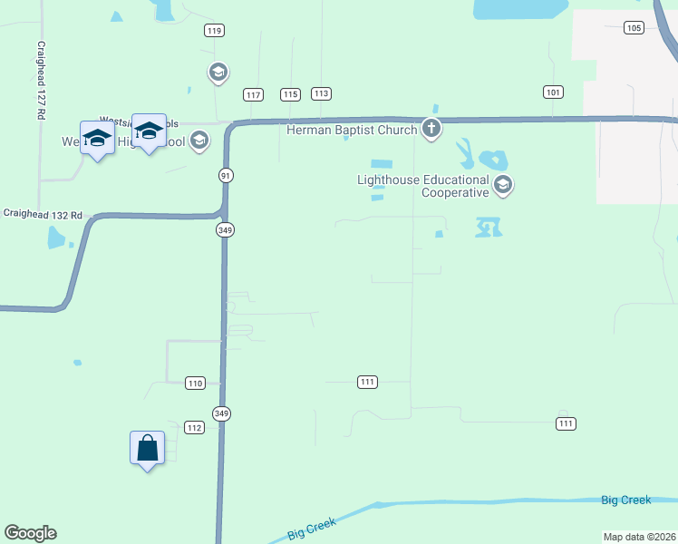 map of restaurants, bars, coffee shops, grocery stores, and more near 278 County Road 111 in Cash