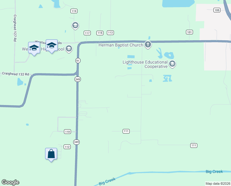 map of restaurants, bars, coffee shops, grocery stores, and more near 278 County Road 111 in Cash