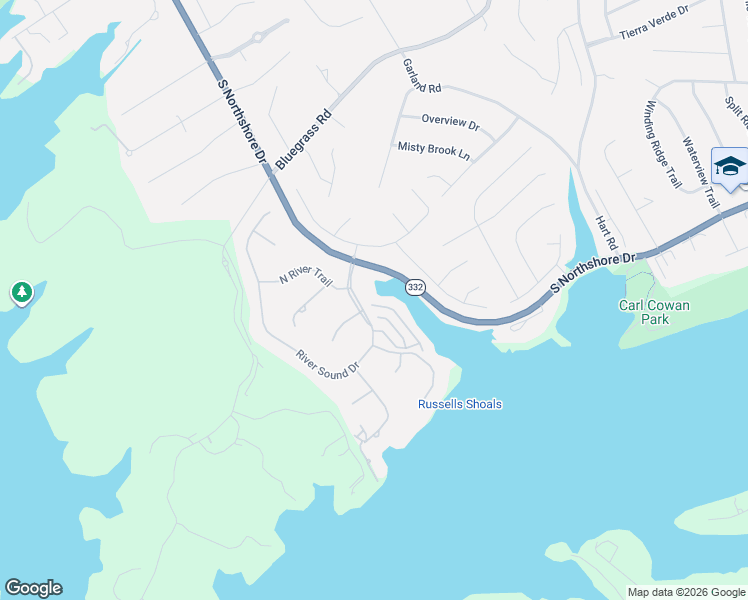 map of restaurants, bars, coffee shops, grocery stores, and more near 2105 Cottage Row Lane in Knoxville