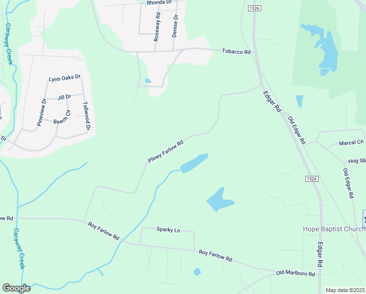 map of restaurants, bars, coffee shops, grocery stores, and more near 4776 Pliney Farlow Road in Trinity