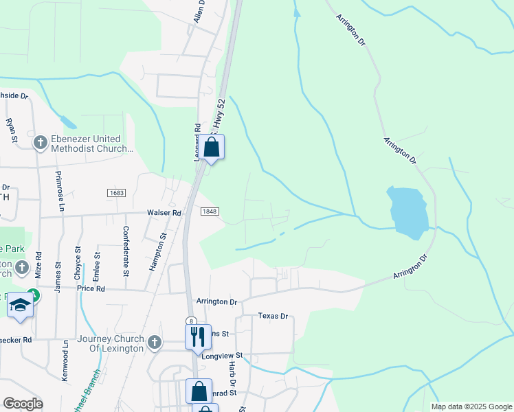 map of restaurants, bars, coffee shops, grocery stores, and more near 136 Claude Drive in Lexington