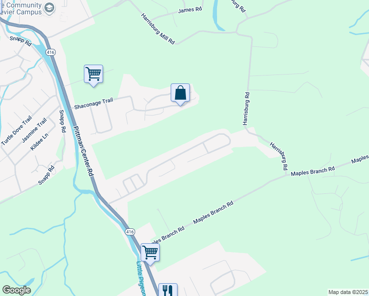map of restaurants, bars, coffee shops, grocery stores, and more near 2318 Murphys Chapel Drive in Sevierville