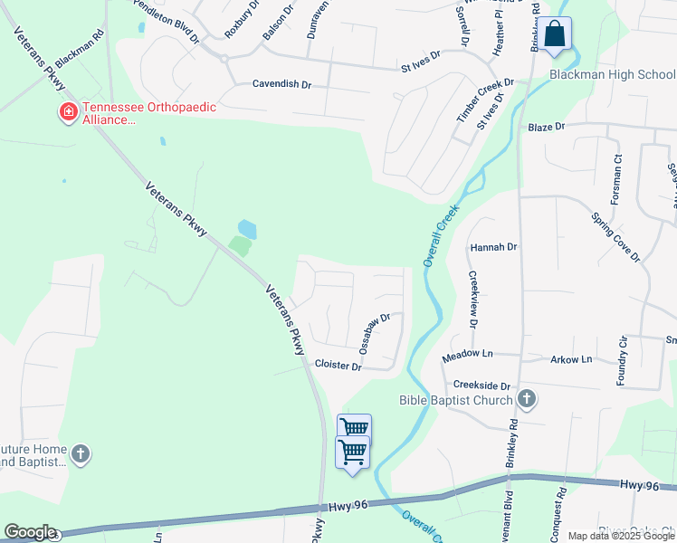 map of restaurants, bars, coffee shops, grocery stores, and more near 5302 Tony Lama Lane in Murfreesboro