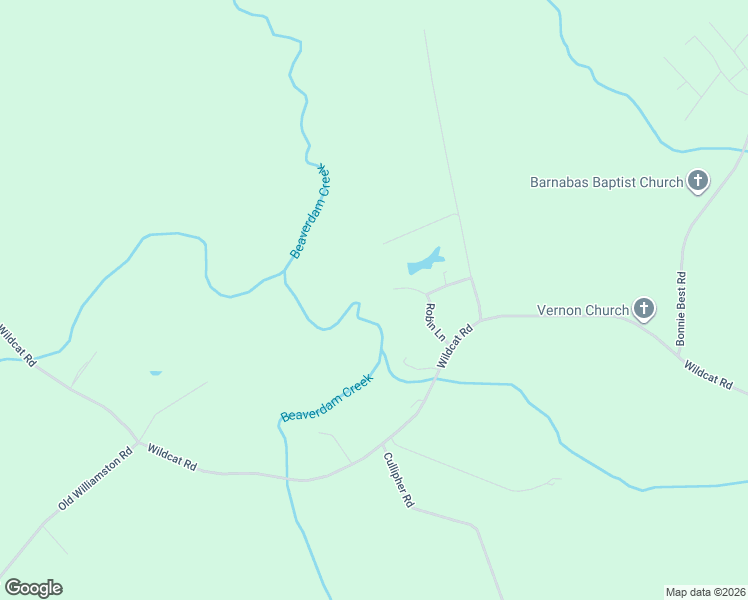 map of restaurants, bars, coffee shops, grocery stores, and more near 1185 Watercress Road in Williamston