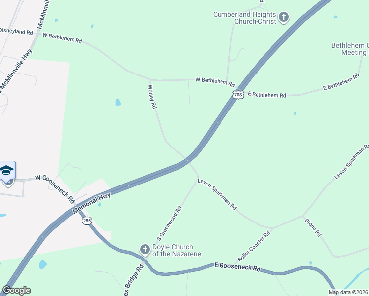 map of restaurants, bars, coffee shops, grocery stores, and more near 495 Worley Road in Doyle