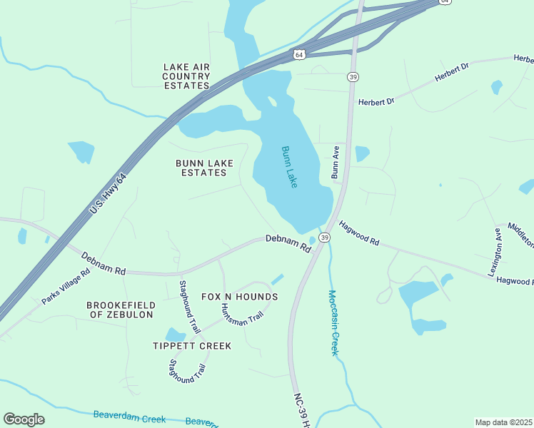 map of restaurants, bars, coffee shops, grocery stores, and more near 2516 Holiday Avenue in Zebulon