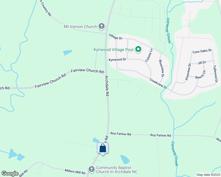 map of restaurants, bars, coffee shops, grocery stores, and more near 9388 Archdale Road in Trinity