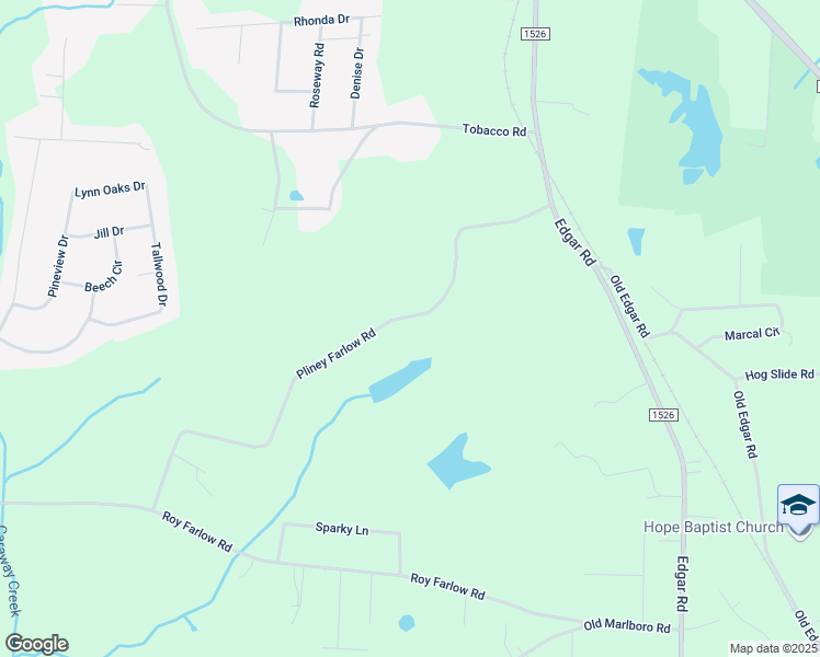 map of restaurants, bars, coffee shops, grocery stores, and more near 4816 Pliney Farlow Road in Trinity