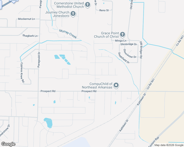 map of restaurants, bars, coffee shops, grocery stores, and more near 711 Elizabeth Lane in Jonesboro