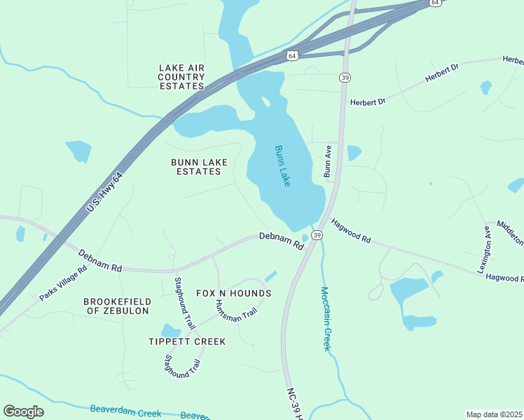 map of restaurants, bars, coffee shops, grocery stores, and more near 2516 Holiday Avenue in Zebulon