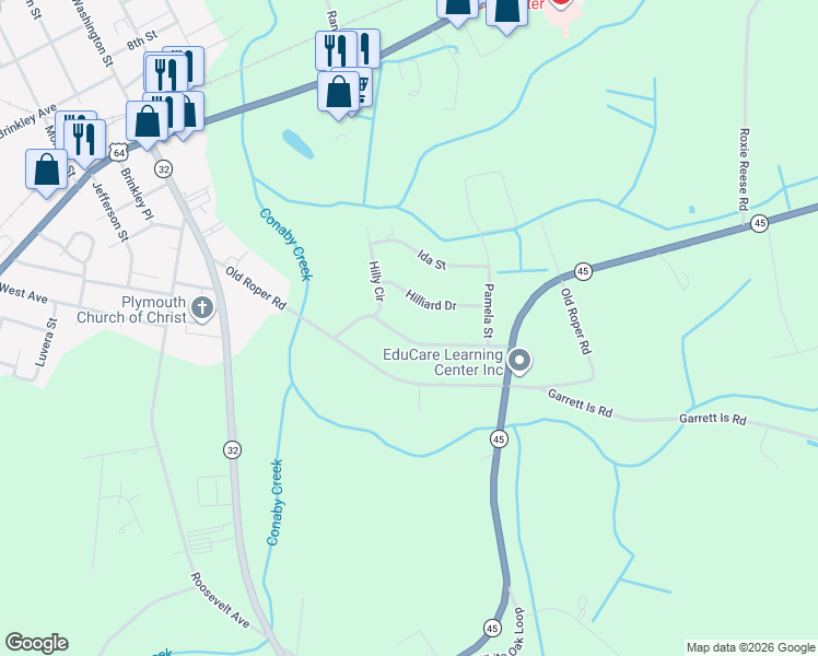 map of restaurants, bars, coffee shops, grocery stores, and more near 101 Hilly Circle in Plymouth