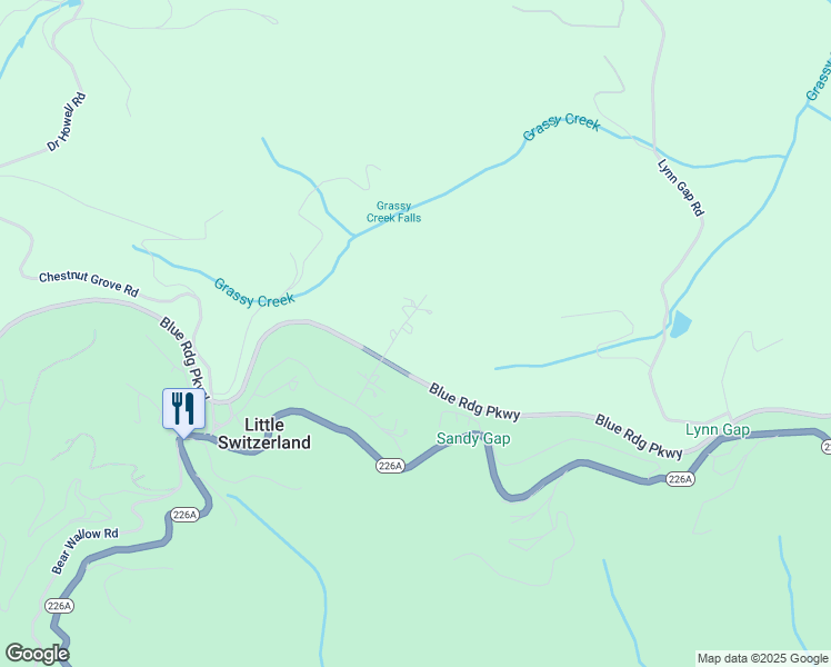 map of restaurants, bars, coffee shops, grocery stores, and more near 220 Blands Knob in Spruce Pine
