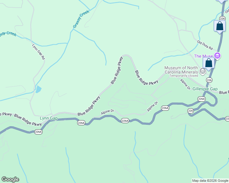 map of restaurants, bars, coffee shops, grocery stores, and more near 47 Bern Viaduct in Spruce Pine