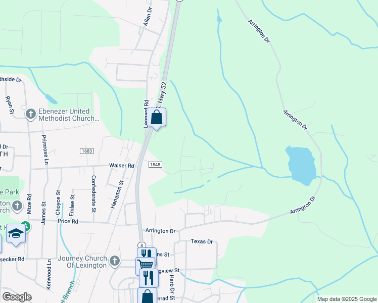 map of restaurants, bars, coffee shops, grocery stores, and more near 136 Claude Drive in Lexington