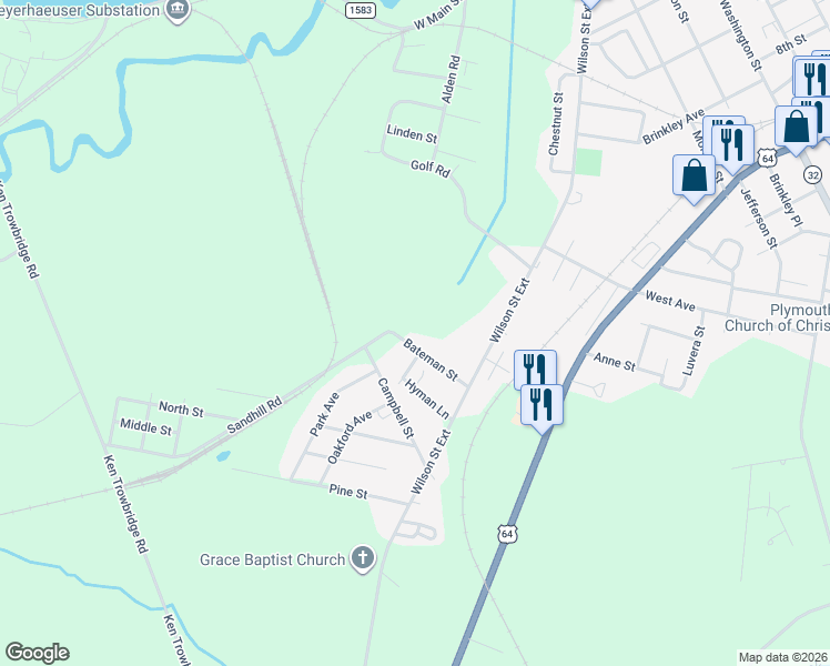 map of restaurants, bars, coffee shops, grocery stores, and more near 117 Bateman Street in Plymouth