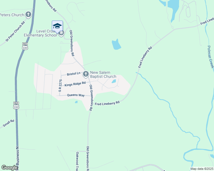 map of restaurants, bars, coffee shops, grocery stores, and more near 603 Mallard Drive in Randleman