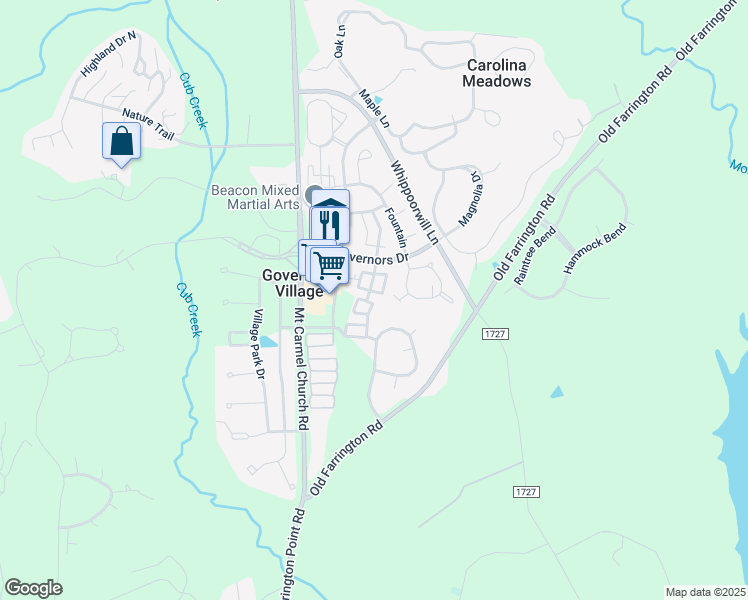 map of restaurants, bars, coffee shops, grocery stores, and more near 11024 David Stone Drive in Chapel Hill