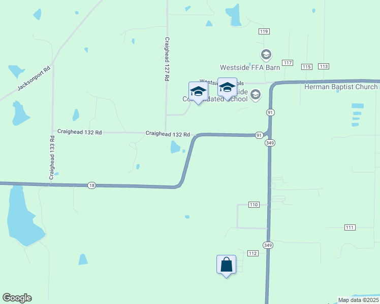 map of restaurants, bars, coffee shops, grocery stores, and more near 1630 Arkansas 91 in Jonesboro