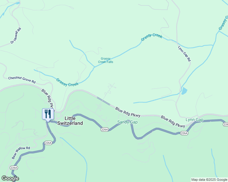 map of restaurants, bars, coffee shops, grocery stores, and more near 220 Blands Knob in Spruce Pine